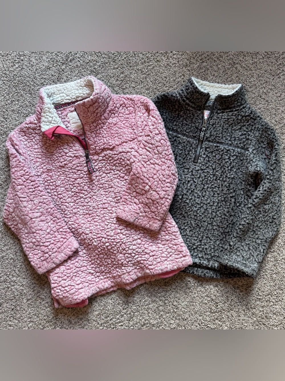 Copper Key Kids Sherpa Half-Zip Pullover - Pink & Gray